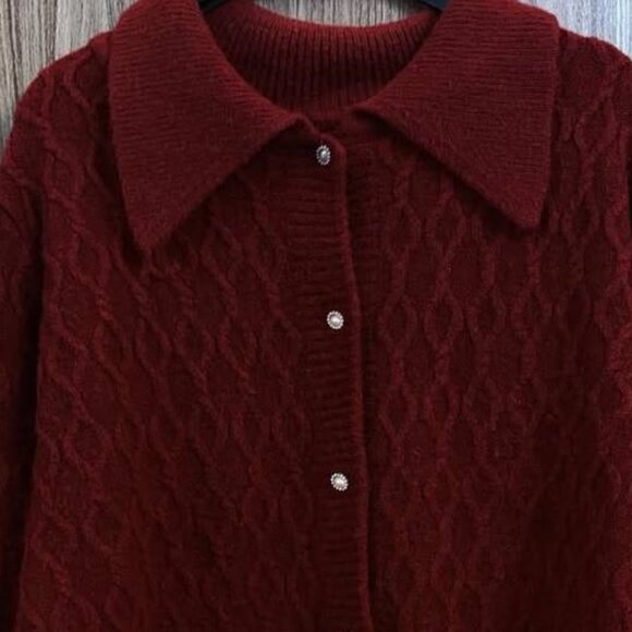Red Knit Cardigan - Picture 2 of 4